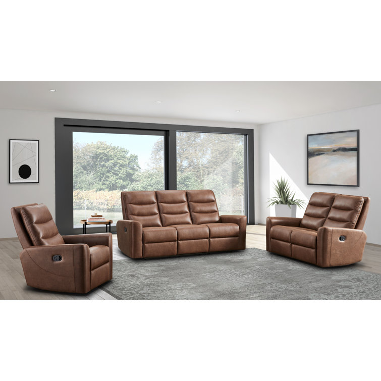 Hokku Designs Aldah 3 Piece Reclining Living Room Set Wayfair